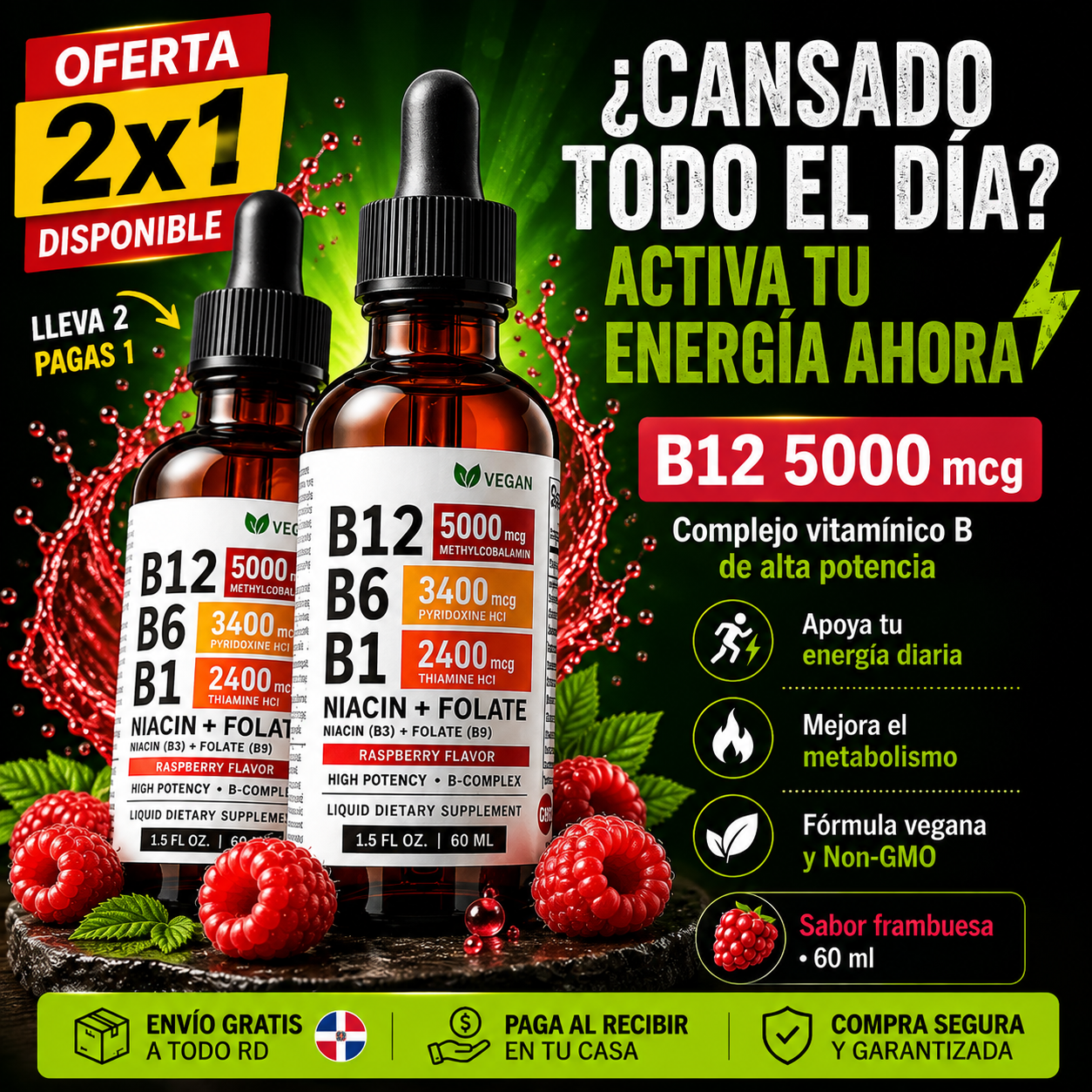 Complejo Vitamínico B12, B6 y B1 en Gotas VitaB+ OFERTA 2X1