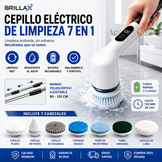 Brillax Cepillo Eléctrico de Limpieza 7 en 1