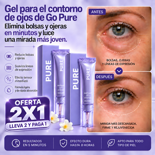 Gel para el contorno de ojos de GO PURE OFERTA de 2 por 1