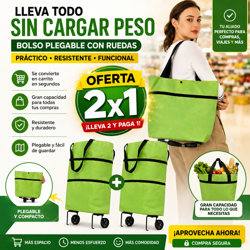 Bolso Plegable Con Ruedas 2 En 1 FlexiCar™ 2x1