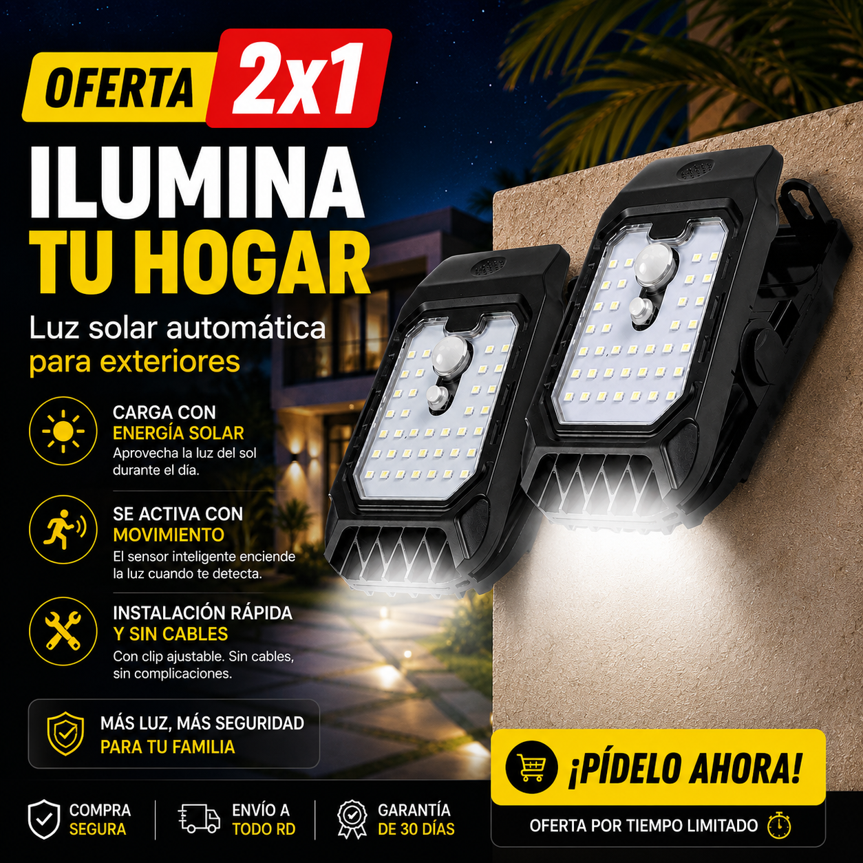 Lámpara Solar Inteligente con Clip