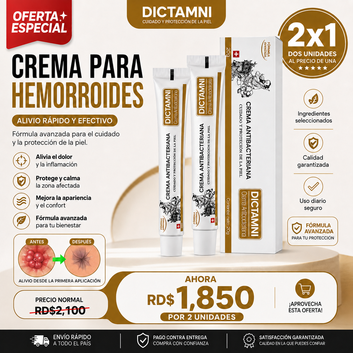 Crema Antihemorroides Koreana™– Alivio Rápido y Efectivo (Tratamiento para Las Hemorroides)