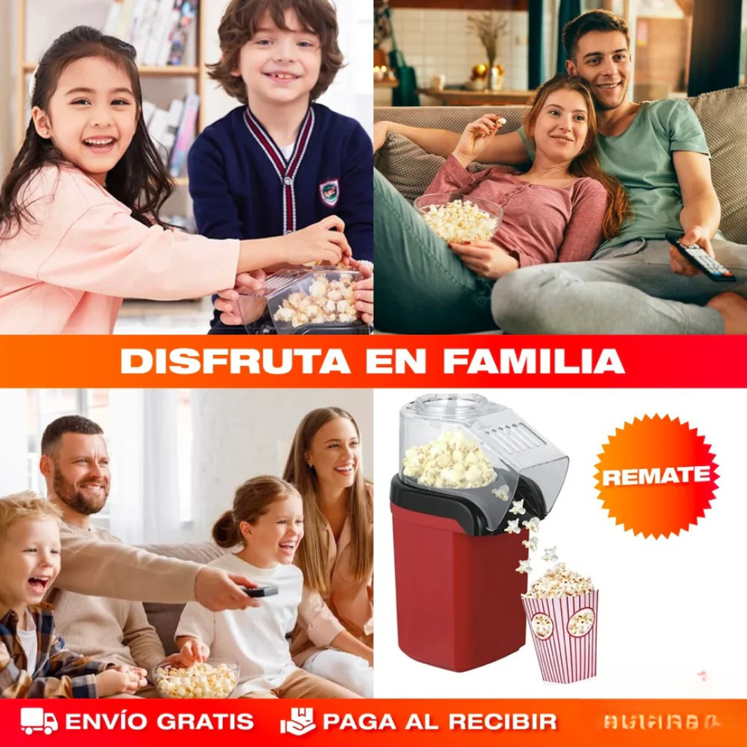 🎥✨ Máquina para Hacer Palomitas de Maíz – Sin Aceite | Estilo Retro | Lista en 3 Minutos