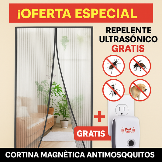 MOSKILL ™ |Cortina Magnética Antimosquitos + Repelente Ultrasonico Antinsectos GRATIS
